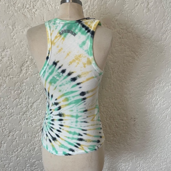 NWT- SPRWMN Tie Dye Green Cotton Tank Top Women's Medium, Colorful Boho - Picture 4 of 8